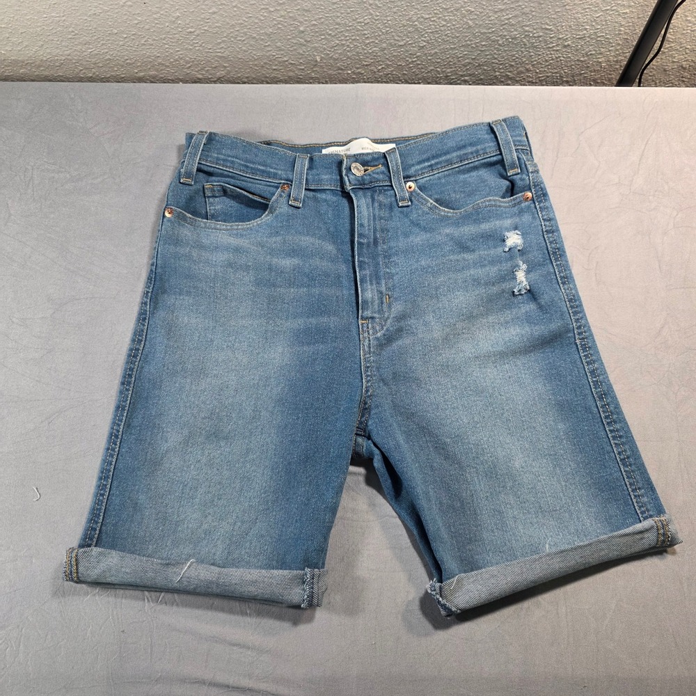 Signature by Levi Strauss Heritage High Rise Distressed Denim Shorts W29 SZ 8